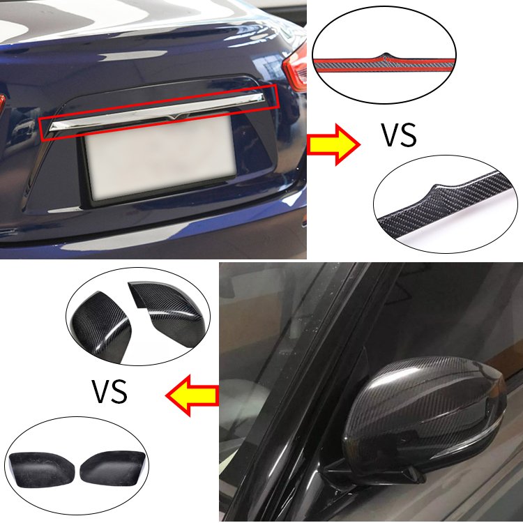 For Maserati Ghibli Carbon Fiber Exterior Accessories Door B-pillar Panel Protection Cover Rearview Mirror Panel Cover