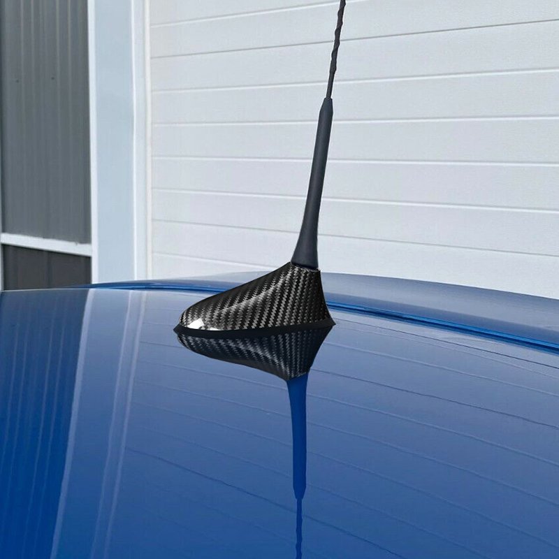 ES Carbon Fiber Car Rear Roof Antenna Trim Shell Exterior Accessories Decoration for Fiat 500 2004-2011 Pre Restyling
