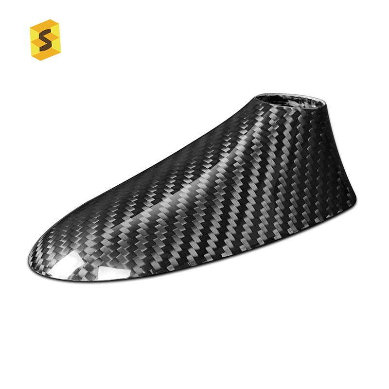 ES Carbon Fiber Car Rear Roof Antenna Trim Shell Exterior Accessories Decoration for Fiat 500 2004-2011 Pre Restyling