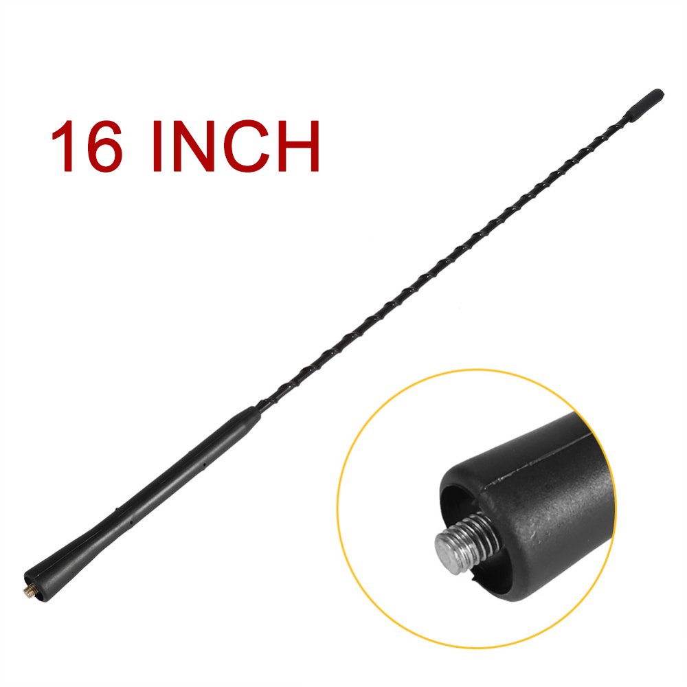 Universal 12V Car Roof Antenna Mast Stereo Radio FM AM Amplified Booster Antenna 16"