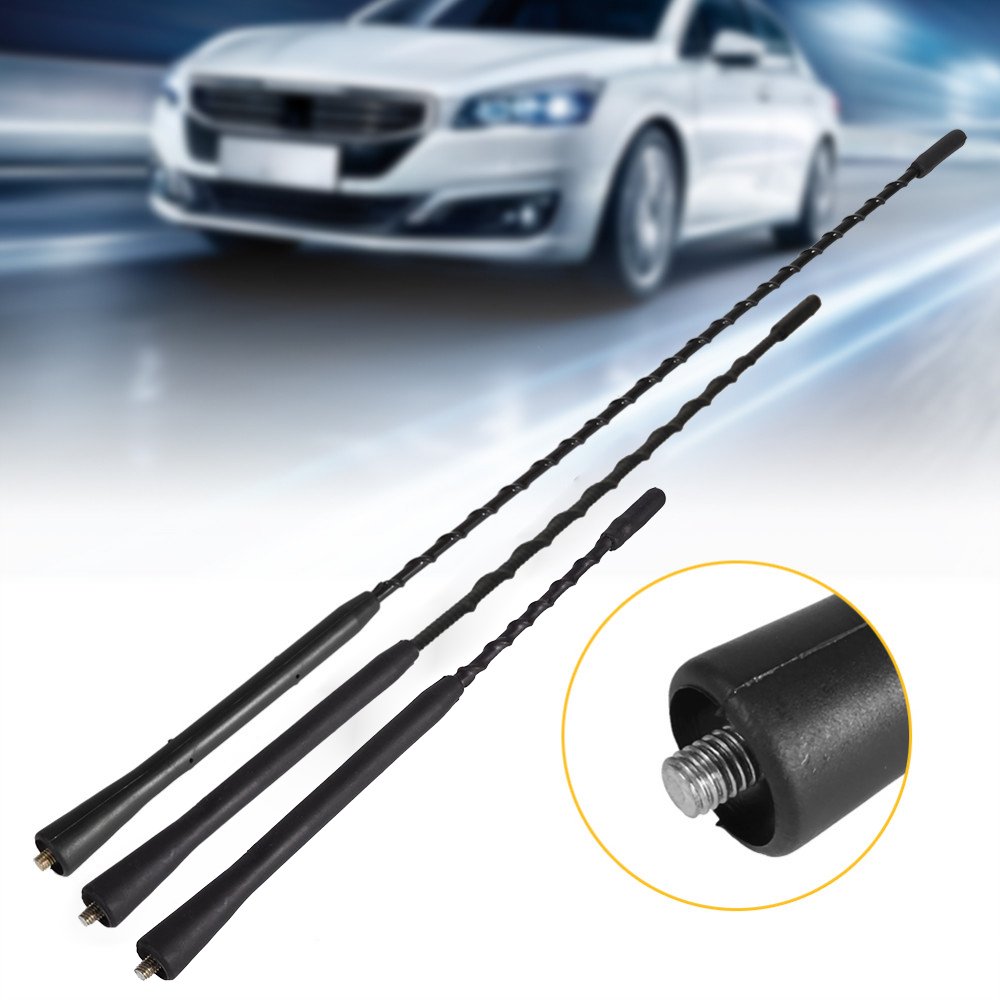Universal 12V Car Roof Antenna Mast Stereo Radio FM AM Amplified Booster Antenna 16"