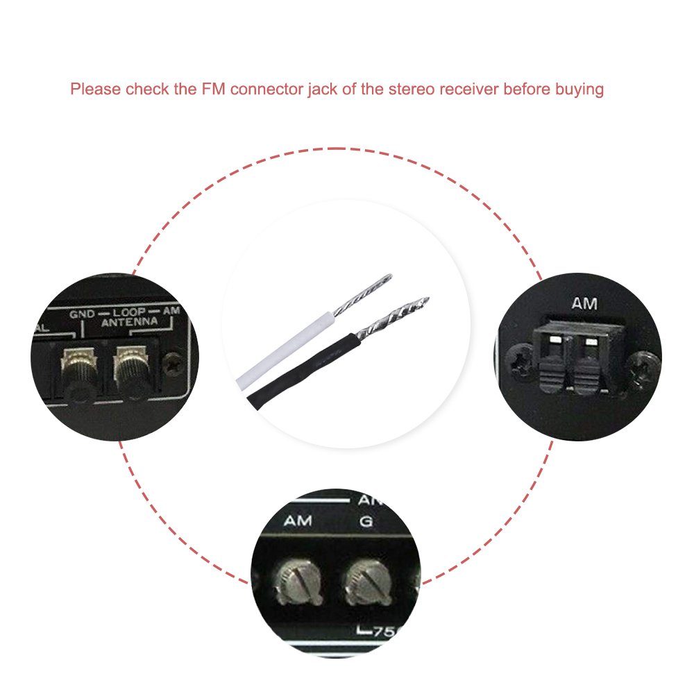 FM AM Radio Antenna for Indoor Stereo Receiver 75 Ohm Radio Antenna Radio HiFi AV Stereo Receiver Mini