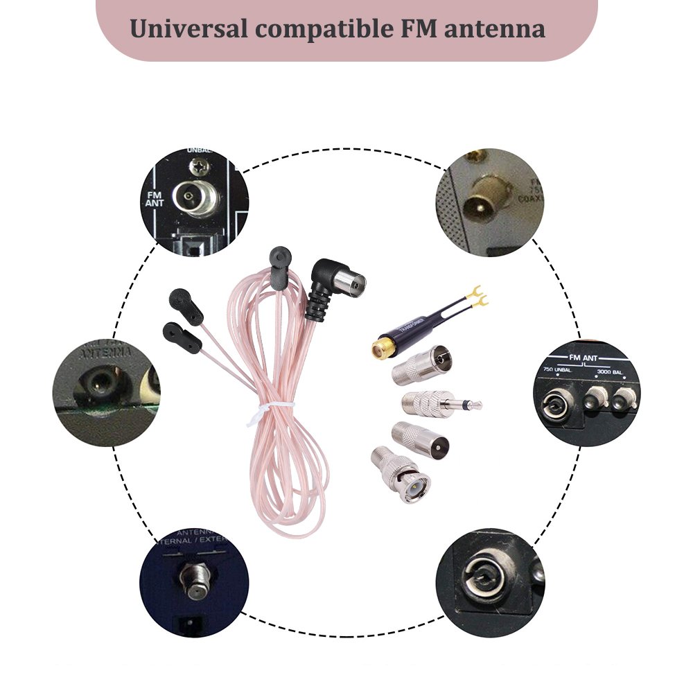 FM AM Radio Antenna for Indoor Stereo Receiver 75 Ohm Radio Antenna Radio HiFi AV Stereo Receiver Mini