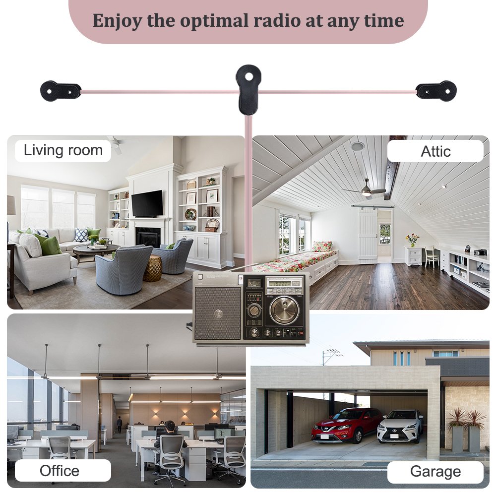 FM AM Radio Antenna for Indoor Stereo Receiver 75 Ohm Radio Antenna Radio HiFi AV Stereo Receiver Mini
