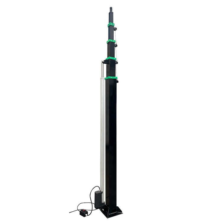 12V 24V 36V 48V Surveillance TV Camera Steel Car Mounted Winch High Pole Floodlight Electric Telescopic Mast
