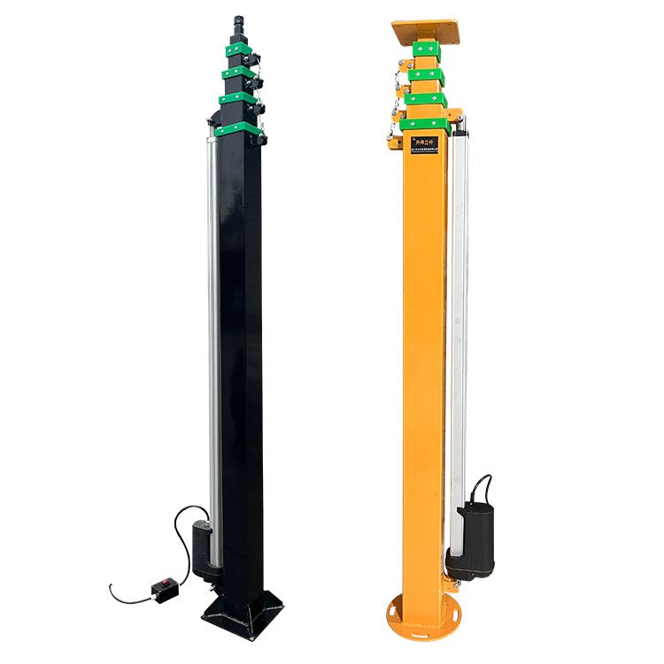 12V 24V 36V 48V Surveillance TV Camera Steel Car Mounted Winch High Pole Floodlight Electric Telescopic Mast