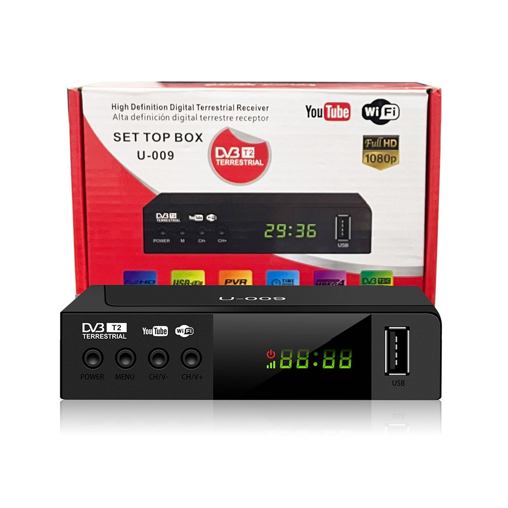 Factory Price STB Set Top Box FTA Support Wifi Decider Digital Terrestrial DVB-T2 Set Top Box