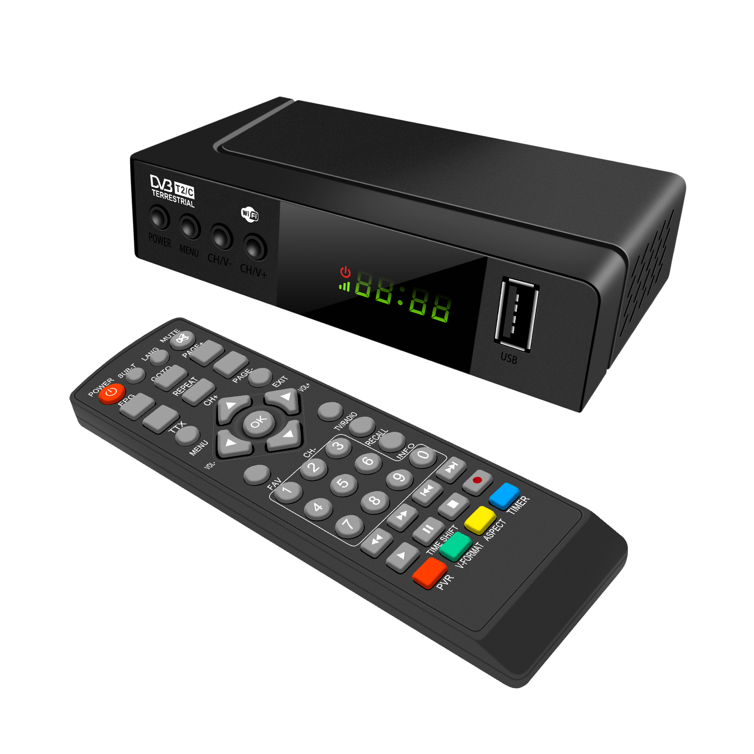 Factory Price STB Set Top Box FTA Support Wifi Decider Digital Terrestrial DVB-T2 Set Top Box