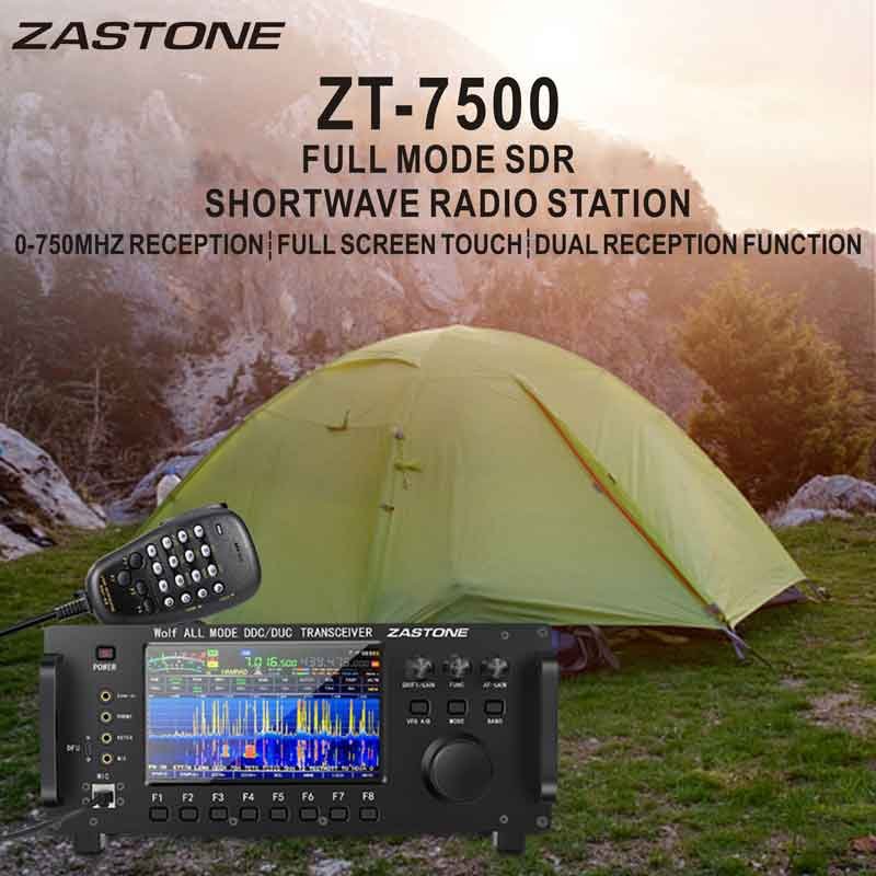 ZASTONE ZT7500 SDR Short Wave Transceiver Wolf HF LF VHF UHF DDC DUC All Mode CB Radio 100W 0-750MHZ Receive Touch Screen