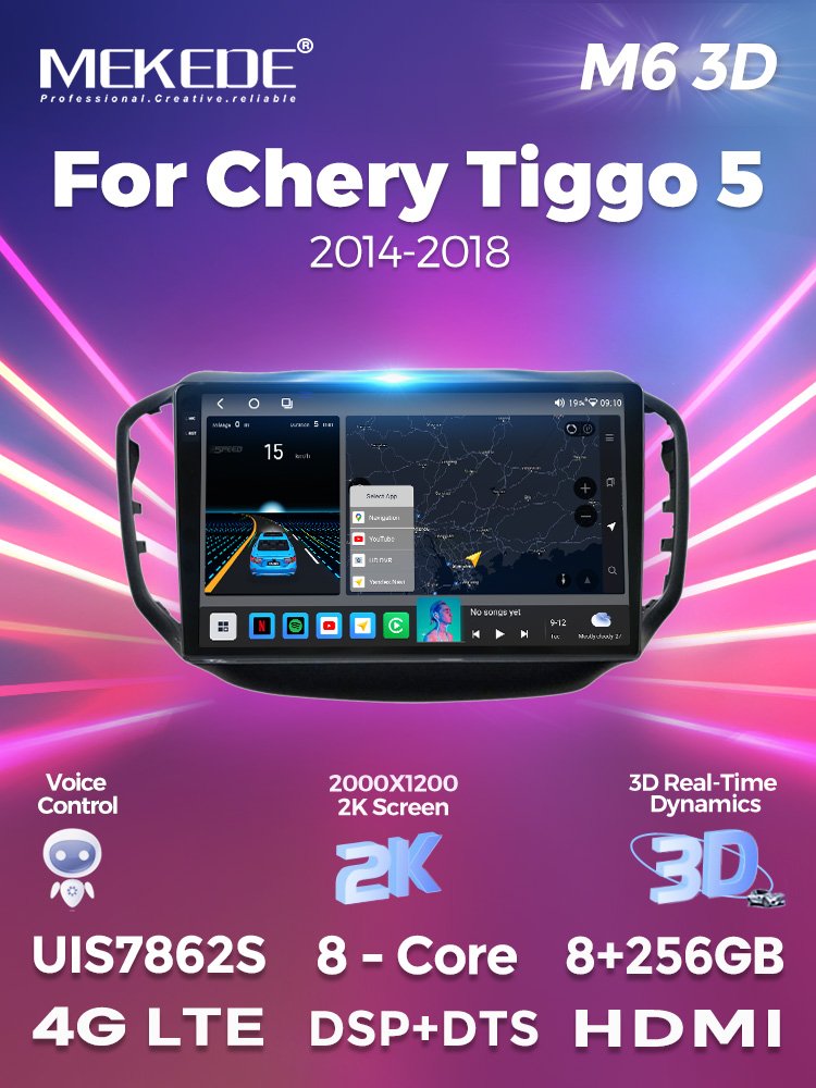 MEKEDE M6 PRO 3D Android Car Radio Navigation 360 Panoramic Camera for Chery Tiggo 5 2014-2018 FM AM BT ADAS DVR