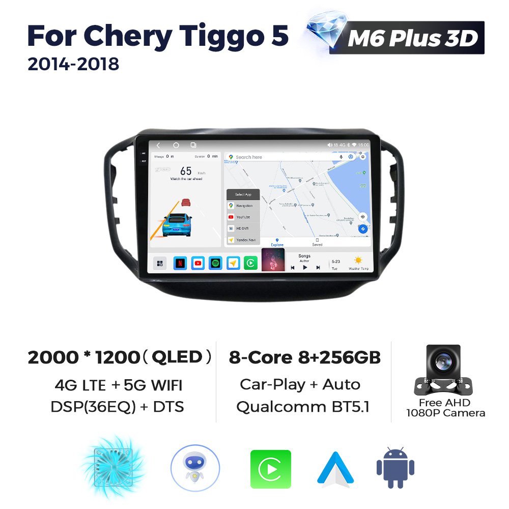 MEKEDE M6 PRO 3D Android Car Radio Navigation 360 Panoramic Camera for Chery Tiggo 5 2014-2018 FM AM BT ADAS DVR