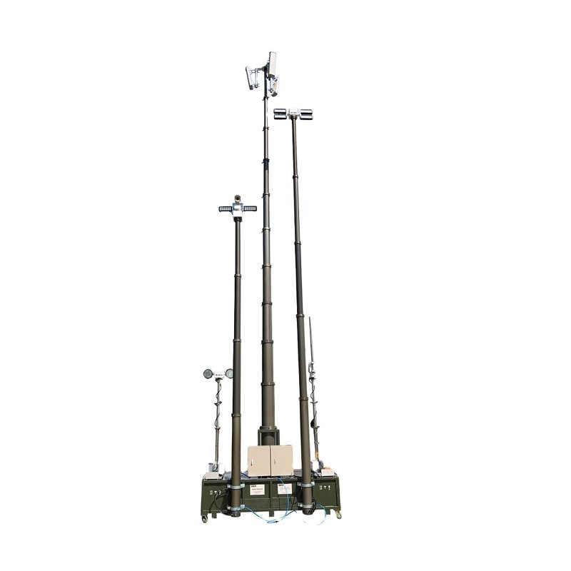 30kg 10m vertical mounted manual winch telescopic mast for radio antenna