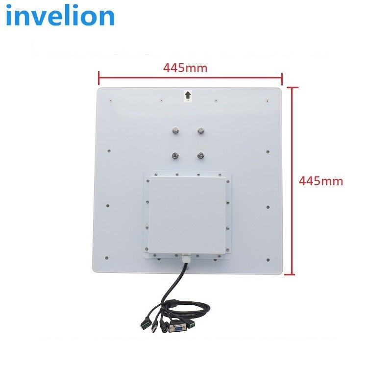 Integrated Long Range UHF RFID Reader 1-15m Built-in 12dbi Gain Antenna Relay USB TCP IP Interface for Access Control