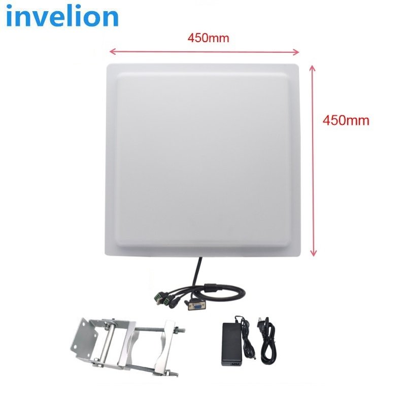 Integrated Long Range UHF RFID Reader 1-15m Built-in 12dbi Gain Antenna Relay USB TCP IP Interface for Access Control