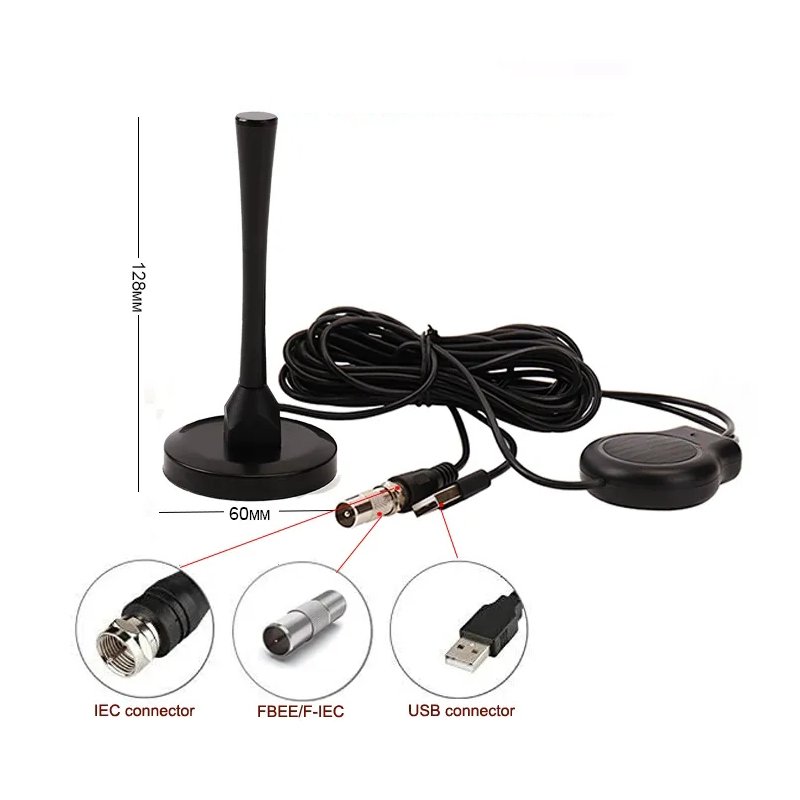 High Quality TV Antenna Indoor 200 Miles Signal Amplified for HD Digital TV Indoor TV Antenna with Coax Cable F Connector