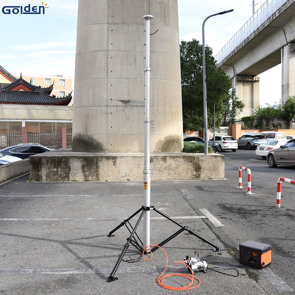 Tripod Stand Lightweight Telescoping Pole Construction Air-Cushioned Aluminum Telescoping Mast