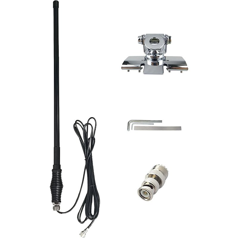 Truck UHF Ham Mobile Radio Antenna Dual Band VHF UHF for Vehicle with Car Bonnet Bracket PL-259 BNC 5meter Cable