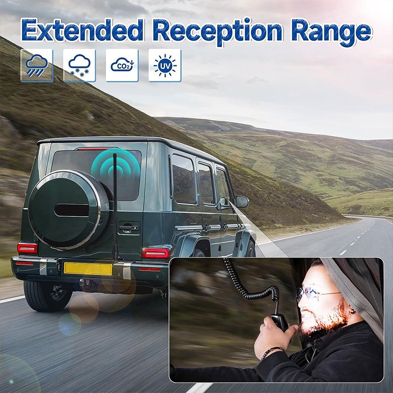 Truck UHF Ham Mobile Radio Antenna Dual Band VHF UHF for Vehicle with Car Bonnet Bracket PL-259 BNC 5meter Cable