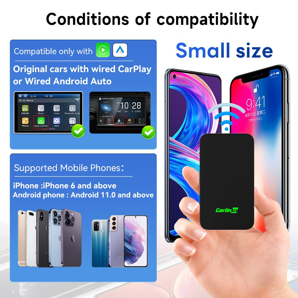 Ai Box Android 12 Box Apps Carlinkit 5.0 Carplay Link Wireless Dongle 2Air Car Play Video Adapter for Audi Vw Benz Toyota Honda