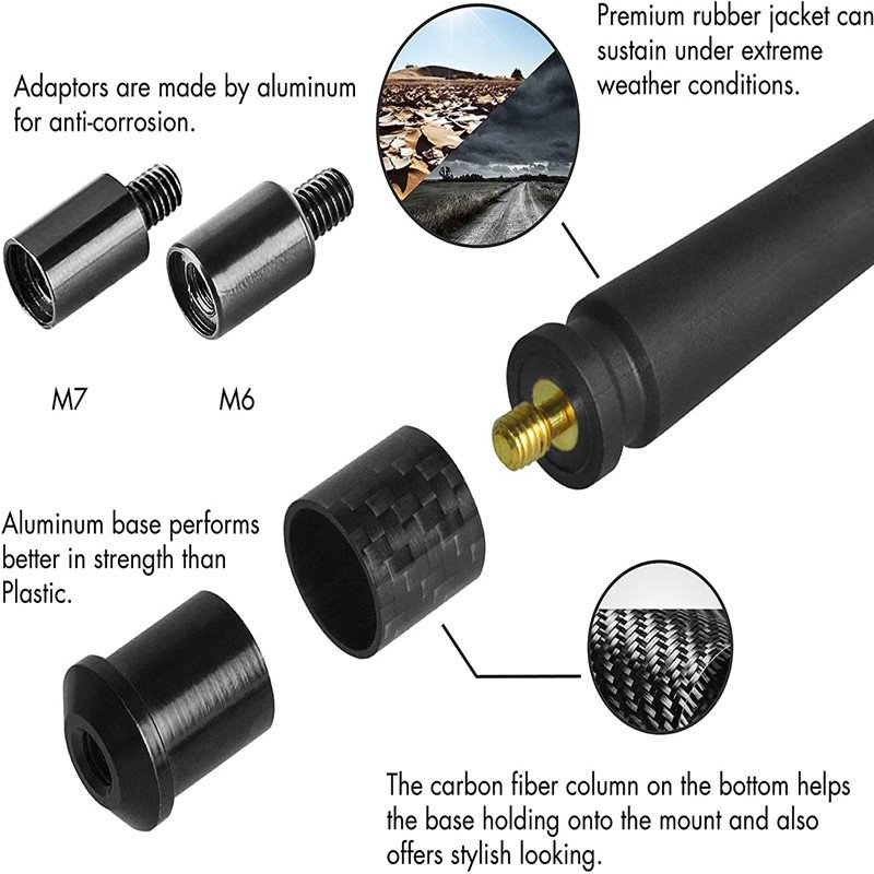 13 Inch Car Antenna Wrangler JK Rubicon Sahara Rubber Antenna for Off-road Vehicle