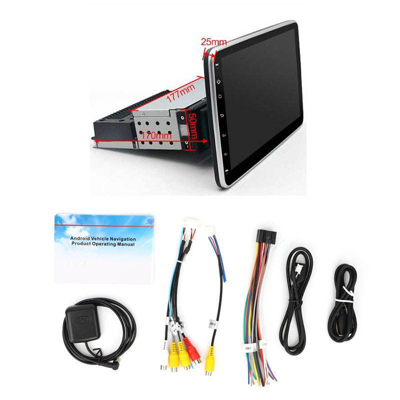 Android 11 Universal 1Din Car Radio 10 Inch 360 Degree Rotation GPS DVD Blue Tooth Player Video Multimedia WiFi GPS Mirror Link