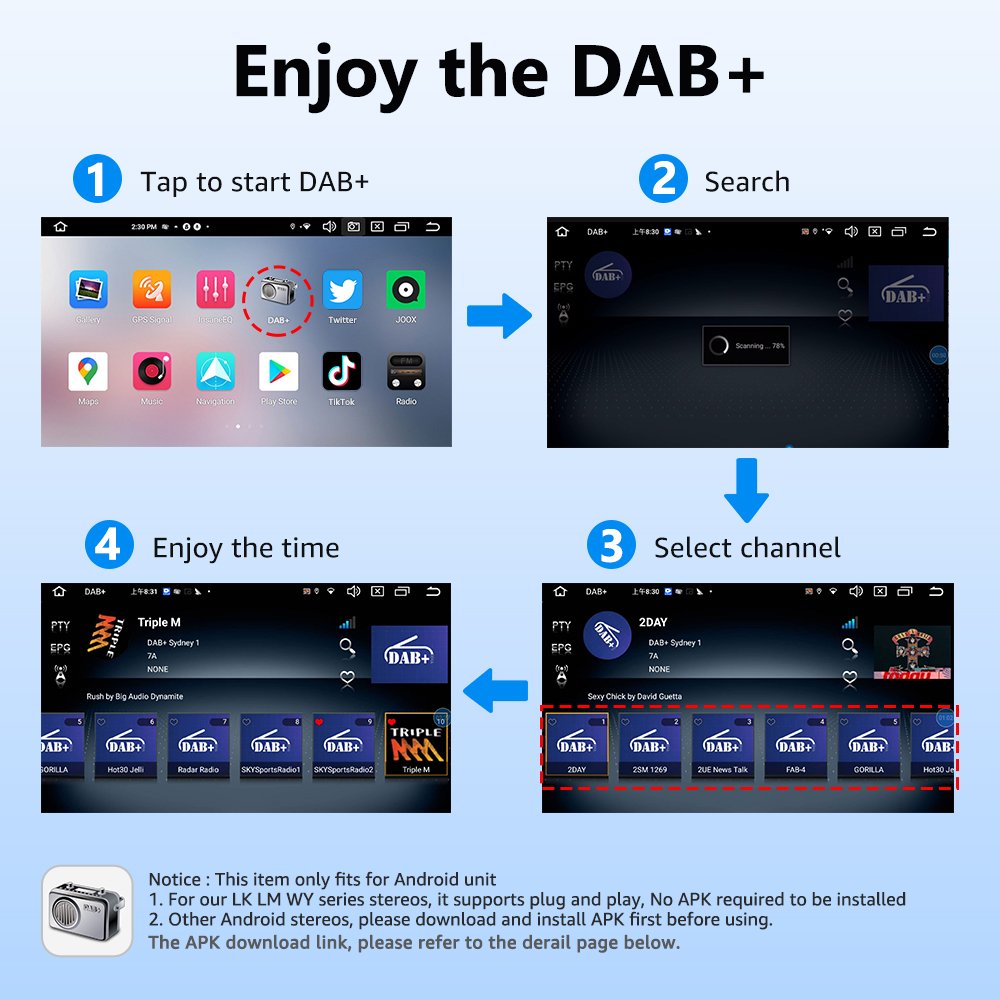 DAB+ Digital Radio Receiver Car DAB Box Digital Radio Antenna Receiver HIFI Adapter Signal Booter USB Receiver