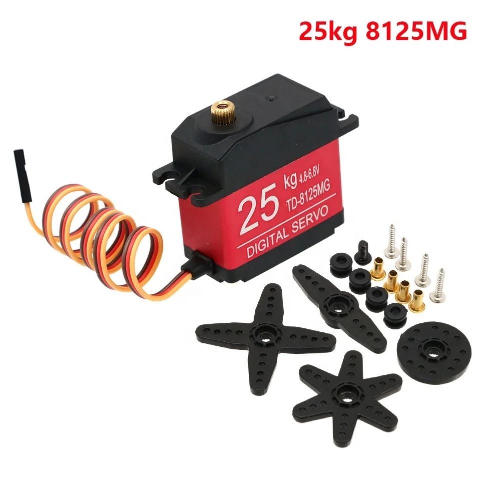 Waterproof 20KG 25KG 30KG 35KG Servo 180 Degree Large Torque Digital Servo Metal Gears 25T Servo Arm for RC Car Truck Helicopter