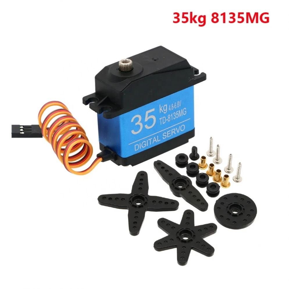 Waterproof 20KG 25KG 30KG 35KG Servo 180 Degree Large Torque Digital Servo Metal Gears 25T Servo Arm for RC Car Truck Helicopter