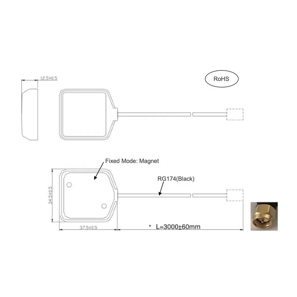 External Gps Gnss Antenna Active Gps Gnss Antenna For Car With Sma Connector Getcom.AI