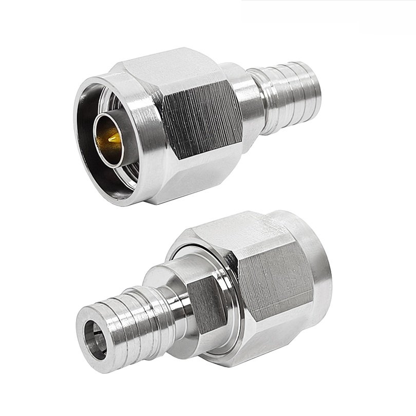 Low PIM Adapters RF Coaxial Connector QMA Male Plug to N Male Plug Brass Tri- Metal Connector Adaptor Converter