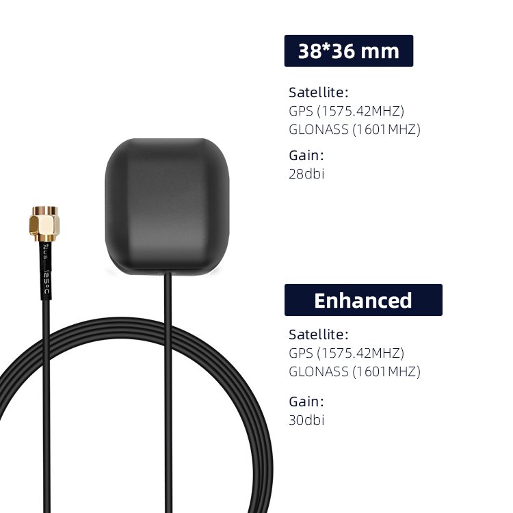 Omnidirectional high gain GPS/GLONASS automotive navigation satellite positioning external active GPS antenna with SMA connector