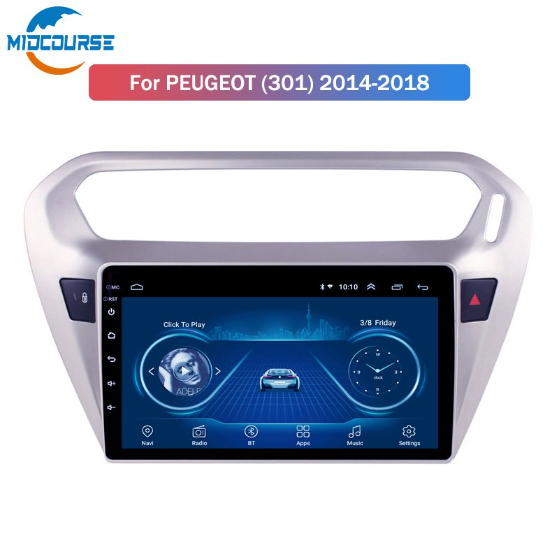 Car Radio for peugeot 301 Citroen Elysee 2014-2018 Android 10 HD 9 Inch GPS Navigation Multimedia Player(f96f64f6)