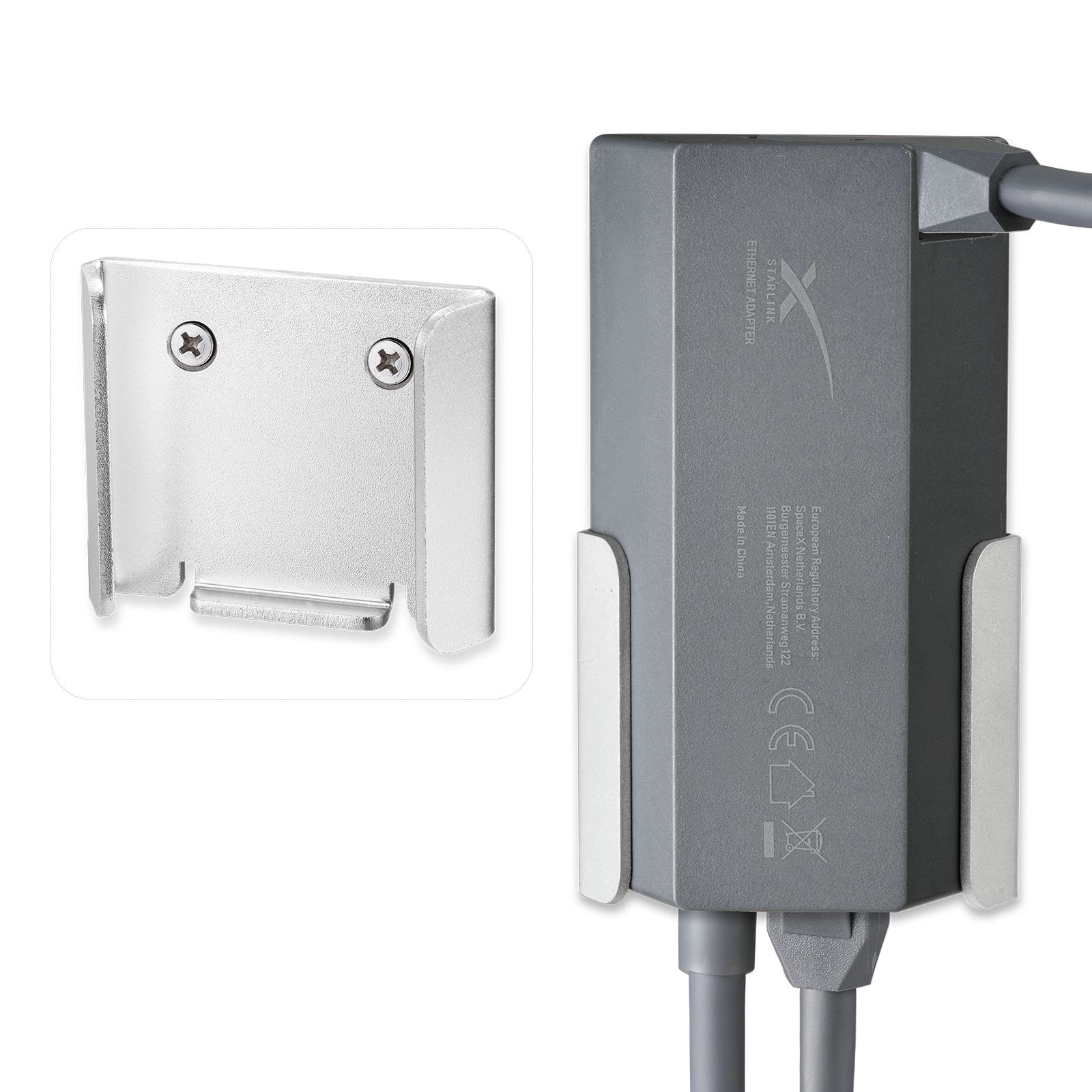 StarLink Internet Kit Satellite Bracket, Stable Aluminium Mounting Kit for Starlink Ethernet Adapters (Silver)