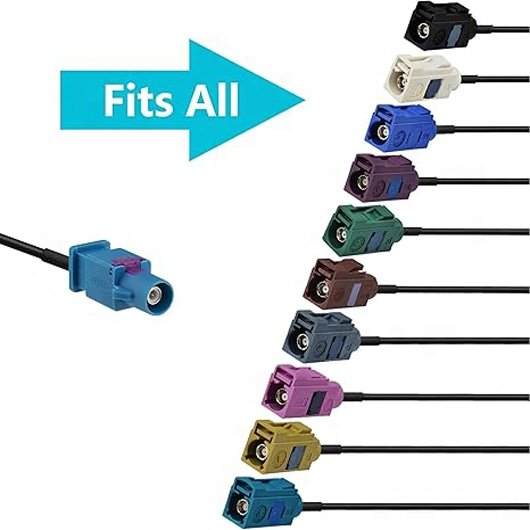 Fakra Z Female to Male Vehicle Car Antenna Extension Cable for Car Stereo Android Head Unit GPS Navigation