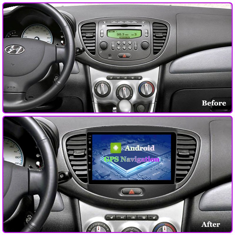 Android 10 Car Radio Multimedia Player for Hyundai Grand I10 2008-2012 Auto Stereo Video GPS Navigation(763d76d)