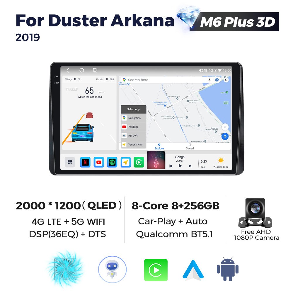 MEKEDE M6 PRO 3D Car QLED Touch Screen 360 Camera for Renault Duster Arkana 2019 GPS Navigation Radio Video Player