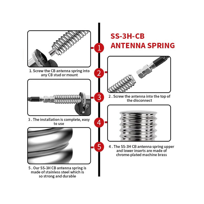 Custom Stainless Steel Antenna Spring Waist Drum Automobile Antenna Spring Automobile Radio Communication Antenna Spring