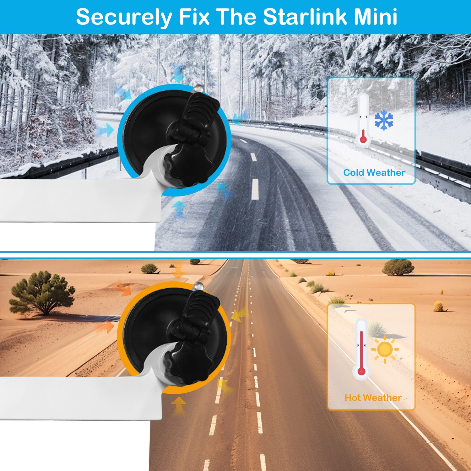 Starlink Mini Mount Portable Sunroof Suction Cup Starlink Mini Car Mount RV Vehicle Boat Window Starlink Mount