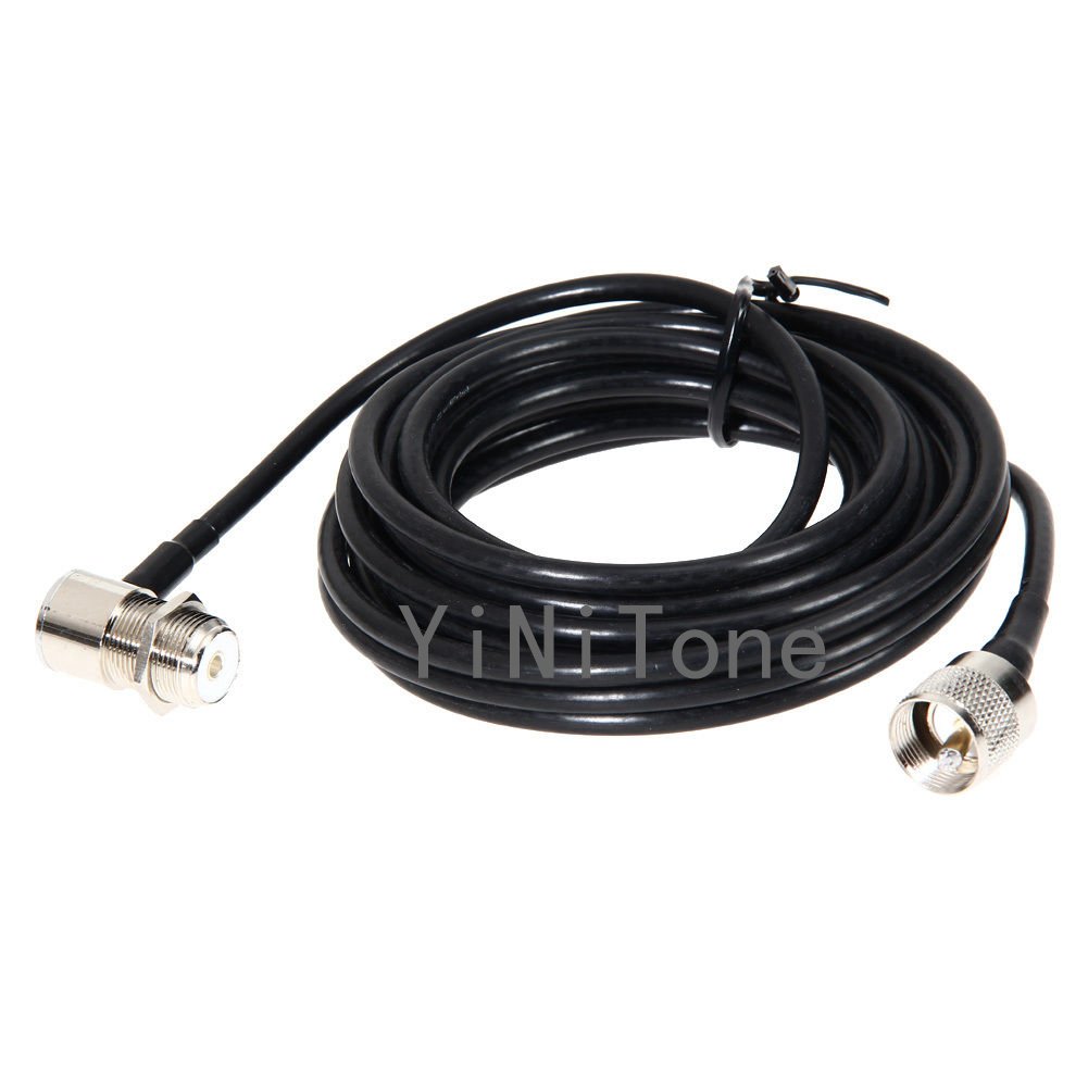 YiNiTone SG-M507 Antenna with Black RB-400 Mount Bracket and 5M RG58 Extension Cable for Car Radio Kenwood Yaesu ICOM
