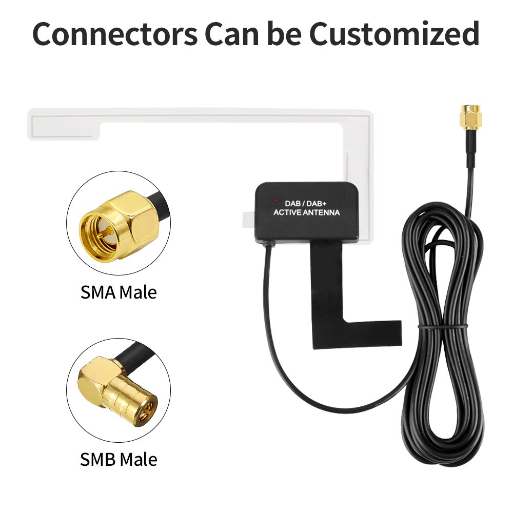 Dab Radio Receiver In Car Antenna Digital DAB+ Adapter Aux Tuner Box Audio USB Amplified Loop Antenna Android Decoding Radios
