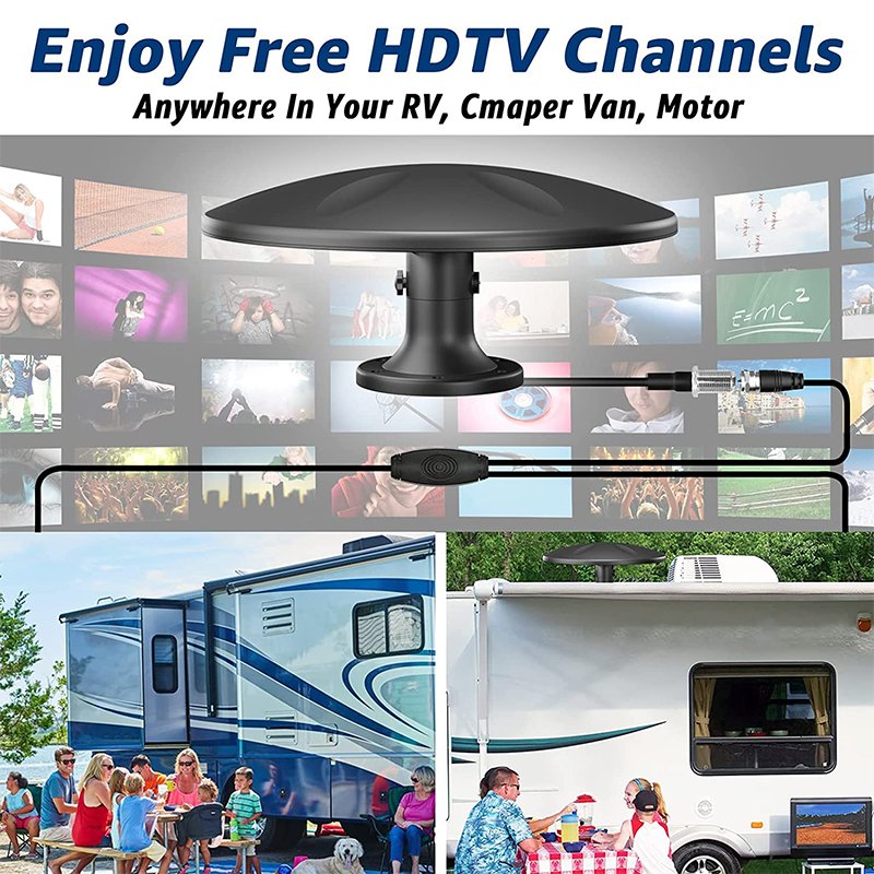 Long Range Uhf 4K Car Trailer Truck Caravan Boat TV Antennas Digital HD Waterproof Motorhome Antenna