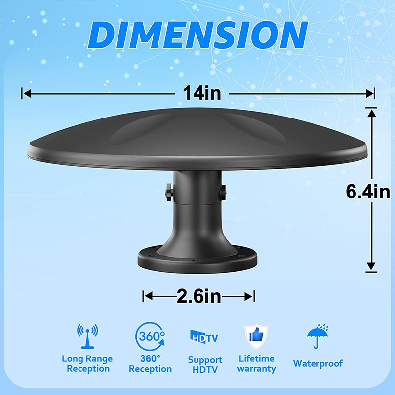 Long Range Uhf 4K Car Trailer Truck Caravan Boat TV Antennas Digital HD Waterproof Motorhome Antenna