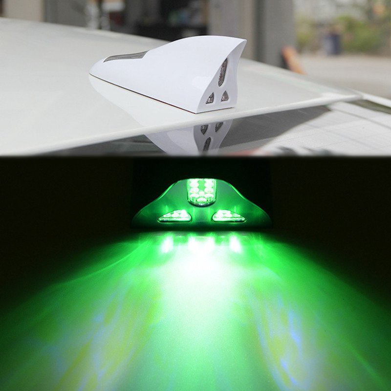 Car LED Warning Light GPS Antenna Hf/vhf Radio Wireless Signal Universal Cb/gsm Digital Aerial Strobe Light Shark Fin Antenna
