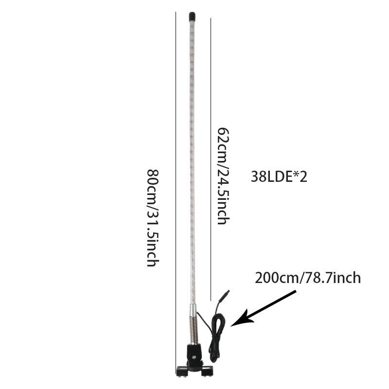 APP Waterproof ARGB Led Tail Whip Off-road Vehicle Warning Spring Antenna Led with Steering Brake Reversing Light Multi-function