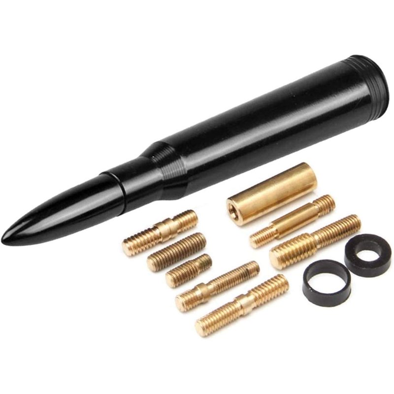 Aluminum Car SUV Bullet Antenna for Dodge Ram Ford F150 Raptor CRV RAV4 JEEP 50 Cal Caliber Bullet Ammo Short Antenna Kit