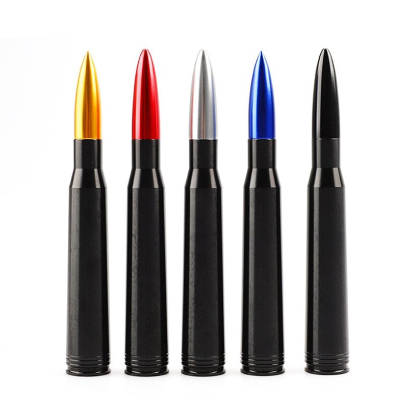 Aluminum Car SUV Bullet Antenna for Dodge Ram Ford F150 Raptor CRV RAV4 JEEP 50 Cal Caliber Bullet Ammo Short Antenna Kit