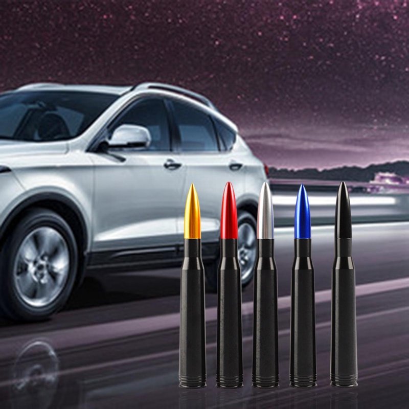 Aluminum Car SUV Bullet Antenna for Dodge Ram Ford F150 Raptor CRV RAV4 JEEP 50 Cal Caliber Bullet Ammo Short Antenna Kit