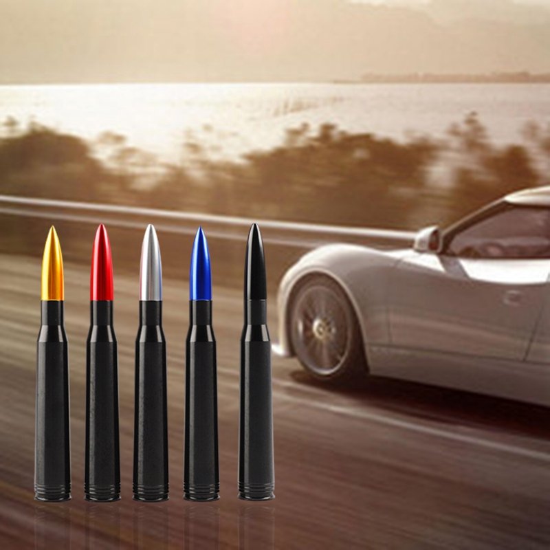 Aluminum Car SUV Bullet Antenna for Dodge Ram Ford F150 Raptor CRV RAV4 JEEP 50 Cal Caliber Bullet Ammo Short Antenna Kit
