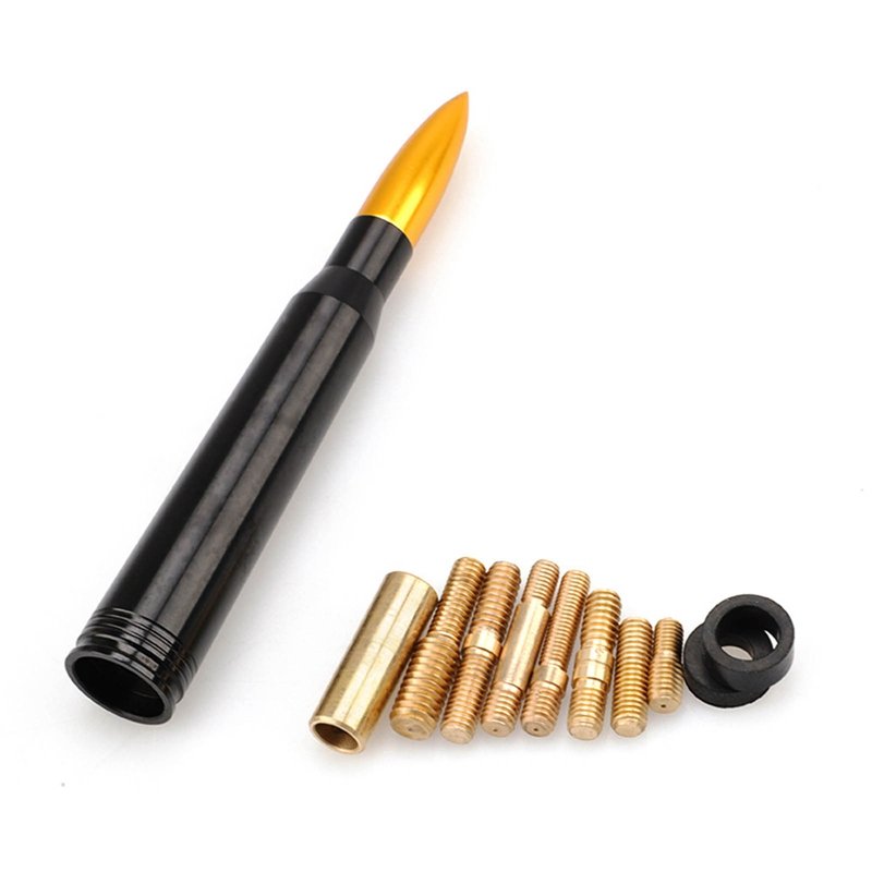 Aluminum Car SUV Bullet Antenna for Dodge Ram Ford F150 Raptor CRV RAV4 JEEP 50 Cal Caliber Bullet Ammo Short Antenna Kit