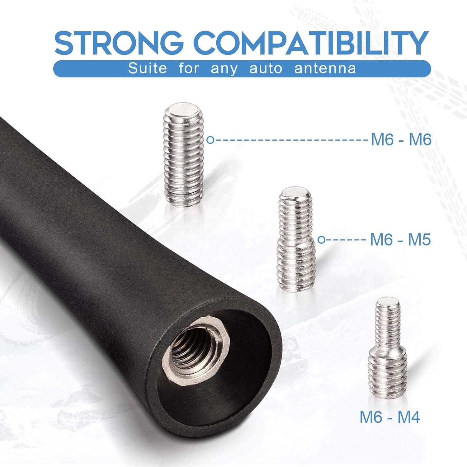 Universal Car Aerial Antenna 17.5 cm FM/DAB Car Radio Aerial Replacement Short Rod Vehicle Rubber Car Roof Mount Antenna Mas